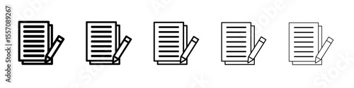 take note icon vector outline symbol or illustration
