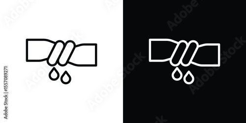 Squeeze icon vector graphics in strokes