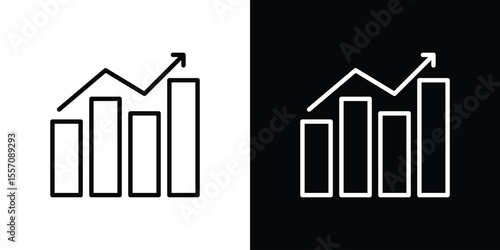 Stagflation icon vector graphics in strokes