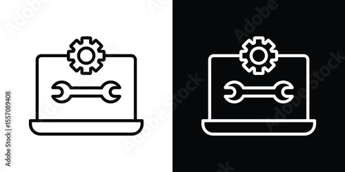 Software Engineering icon vector graphics in strokes