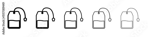 Tea bag icon vector outline symbol or illustration