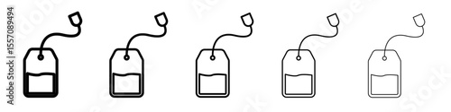 Tea bag icon vector outline symbol or illustration