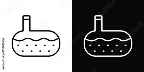 Sewerage tank icon vector graphics in strokes