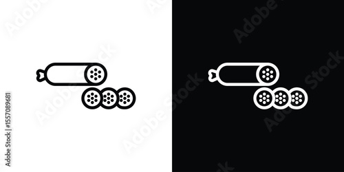 Salami icon vector graphics in strokes