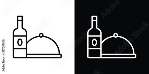 Room service icon vector graphics in strokes