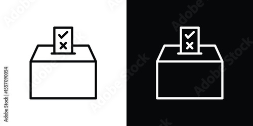 Referendum icon vector graphics in strokes