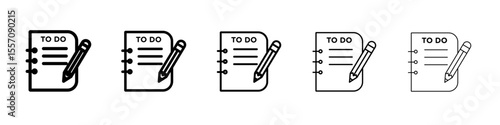 Todo list icon vector outline symbol or illustration