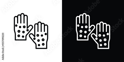 Rash hand icon vector graphics in strokes