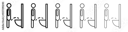 Toilet urinate icon vector outline symbol or illustration