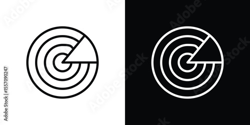Radar detection icon vector graphics in strokes