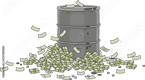 Big and heavy oil barrel in...