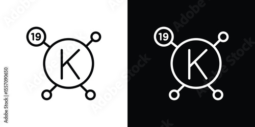 Potassium icon vector graphics in strokes