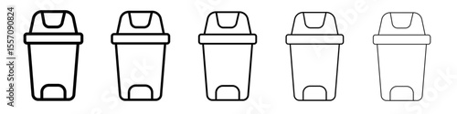trash can icon vector outline symbol or illustration