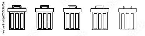 trash can icon vector outline symbol or illustration