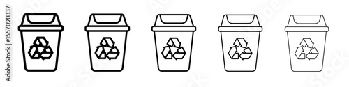 trash can icon vector outline symbol or illustration
