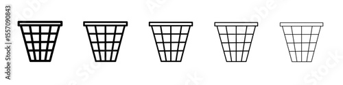 trash can icon vector outline symbol or illustration