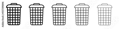 trash can icon vector outline symbol or illustration