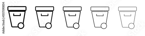 trash icon vector outline symbol or illustration