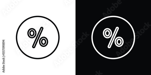 Percent icon vector graphics in strokes
