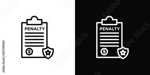 Penalty icon vector graphics in strokes