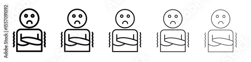 Trembling icon vector outline symbol or illustration