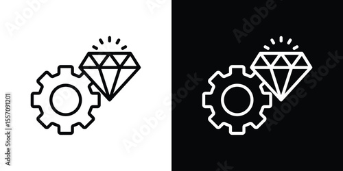 Operational excellence icon vector graphics in strokes