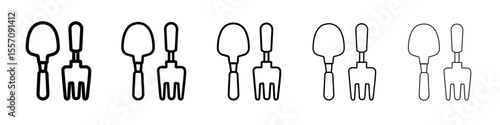 trowel icon vector outline symbol or illustration