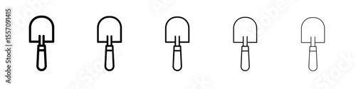 trowel icon vector outline symbol or illustration