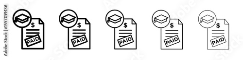 tuition fee icon vector outline symbol or illustration