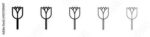 tulip icon vector outline symbol or illustration