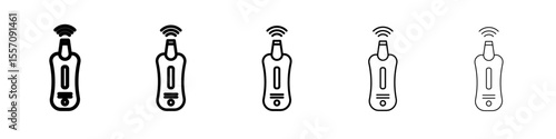 Ultrasonic face skin scrubber icon vector outline symbol or illustration