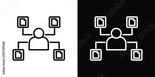 Multitask icon vector graphics in strokes
