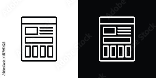 Mood board icon vector graphics in strokes