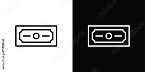 Money icon vector graphics in strokes