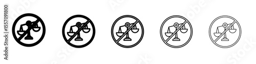 Unfair icon vector outline symbol or illustration