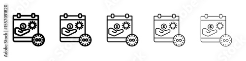 Unlimited PTO icon vector outline symbol or illustration