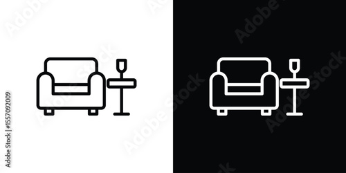 Lounge icon vector graphics in strokes