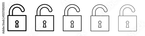 unlocked lock icon vector outline symbol or illustration