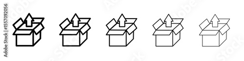 Unpack icon vector outline symbol or illustration