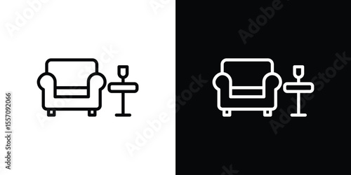 Lounge icon vector graphics in strokes