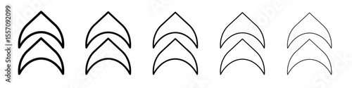upward arrow icon vector outline symbol or illustration