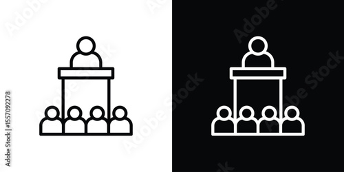 Lecture icon vector graphics in strokes