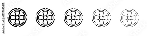 Ventilation icon vector outline symbol or illustration