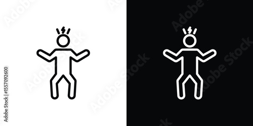 Irritated human icon vector graphics in strokes