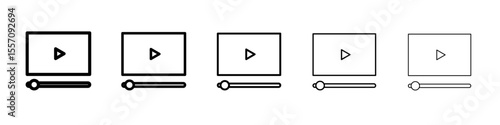 video play icon vector outline symbol or illustration