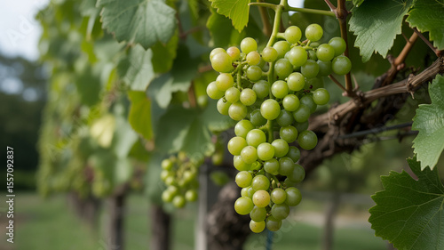 Wallpaper Mural Green Grapes Hanging on Vine in Vineyard Torontodigital.ca