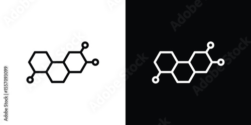 Hormones icon vector graphics in strokes