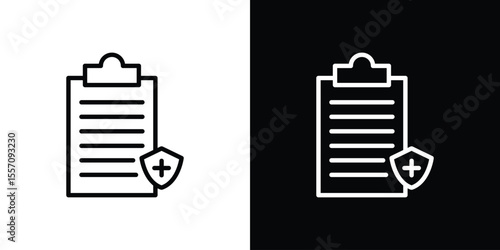 Health insurance icon vector graphics in strokes