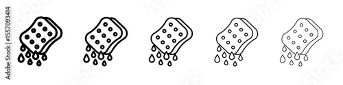 Water soak icon vector outline symbol or illustration