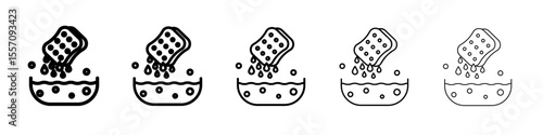 Water soak icon vector outline symbol or illustration